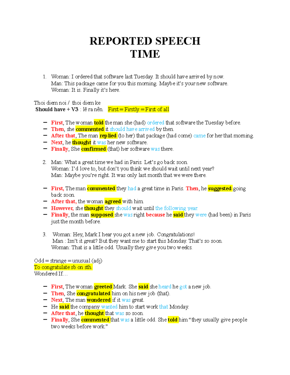 passive voice in reported speech