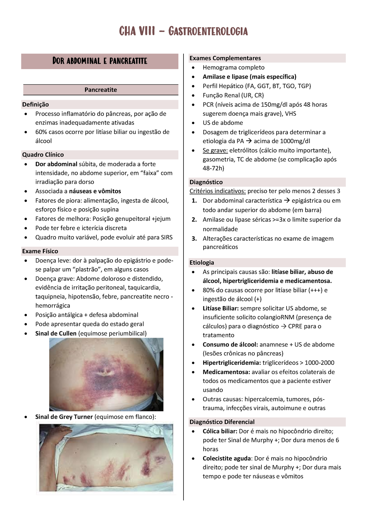 4. Dor abdominal pancreatite dispepsia h CHA VIII