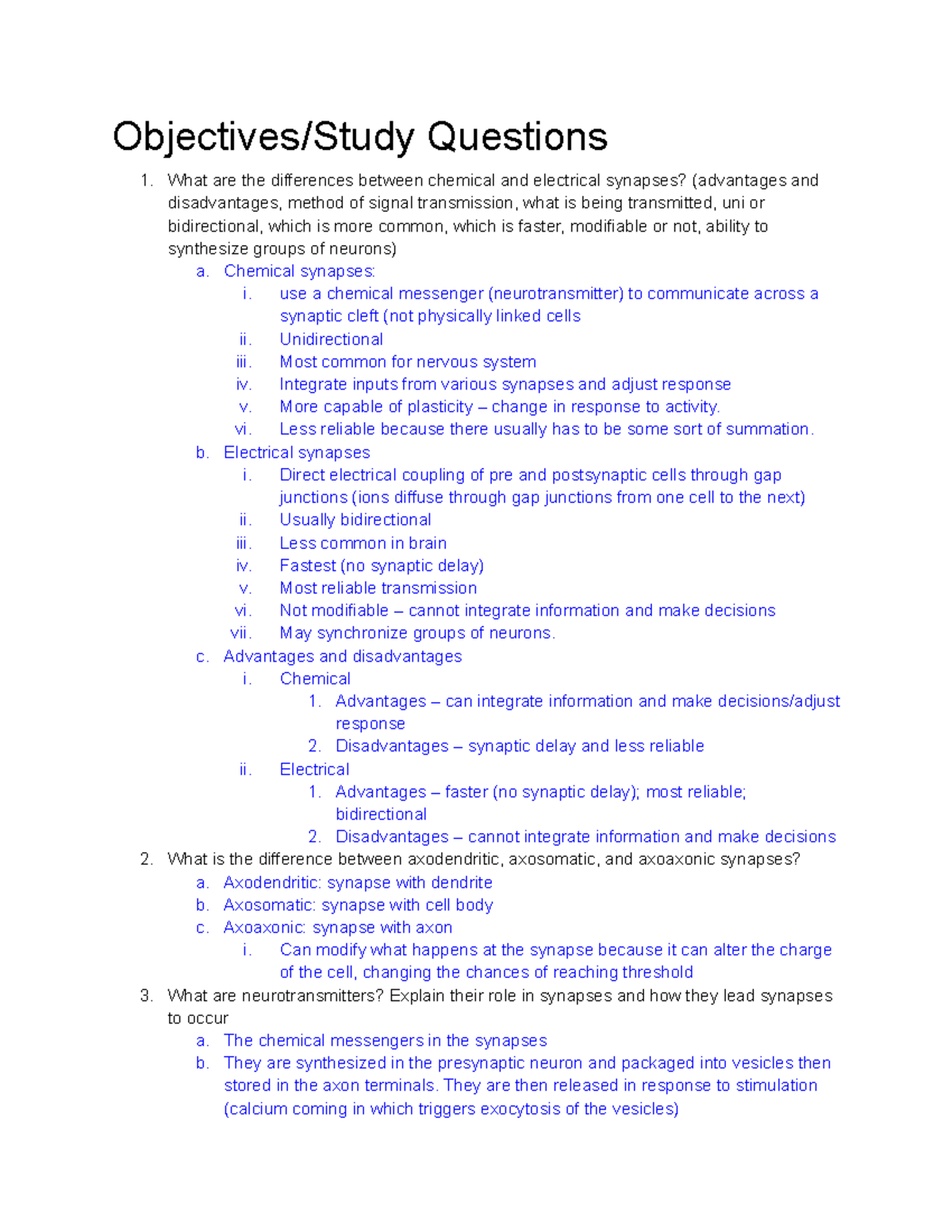 Lecture 11 Study Guide With Answers - Objectives/Study Questions What ...