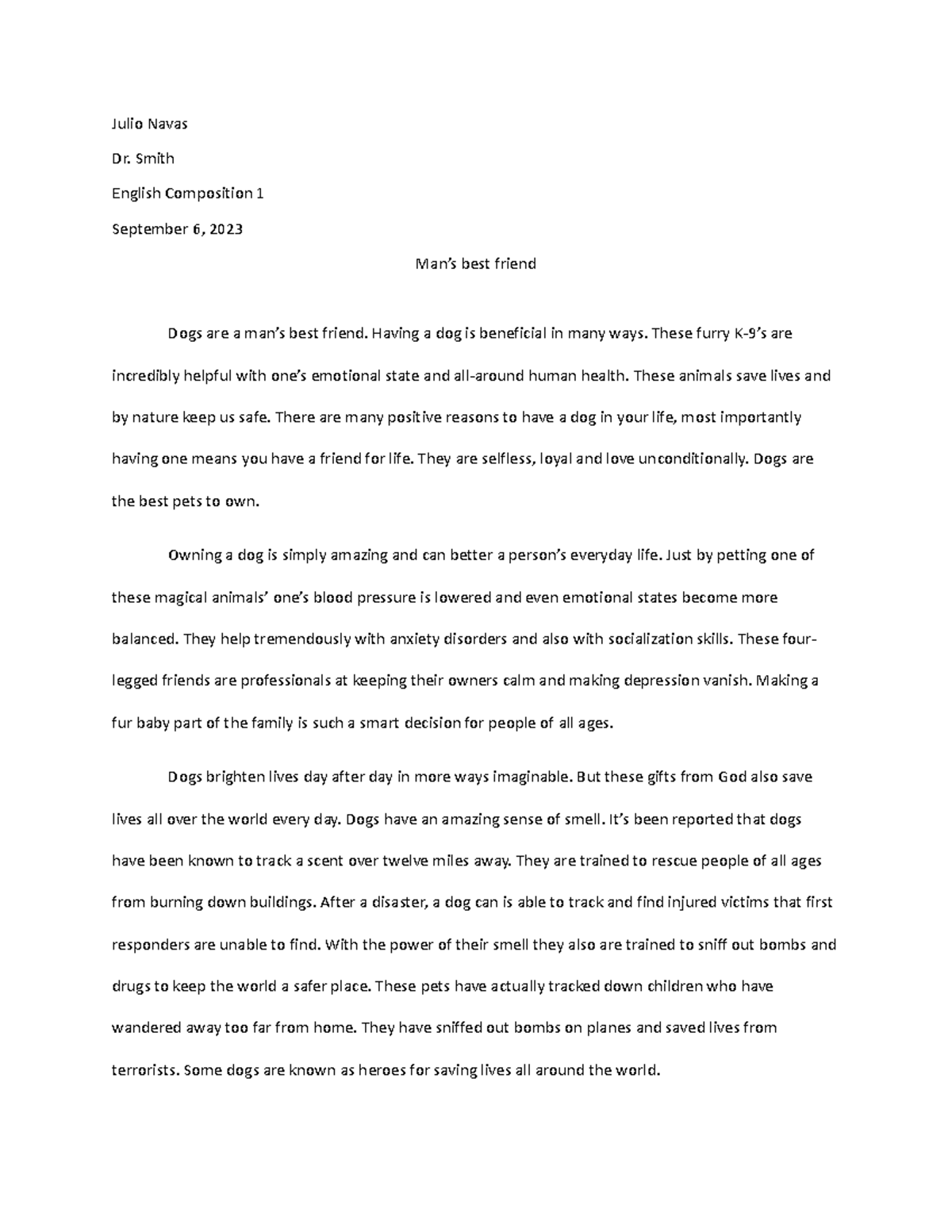 argumentative essay about dogs