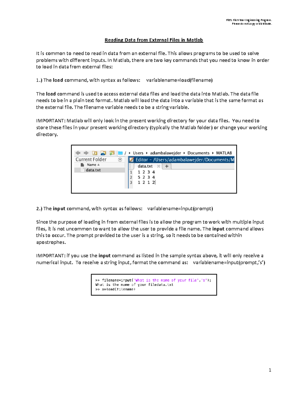 Matlab 8. Reading In Data From A File - Pitt’s First-Year Engineering ...