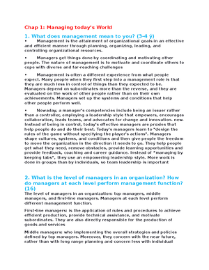 Chapter 10 - Lecture Notes Chp10 - Fundamentals Of Management Eleventh ...