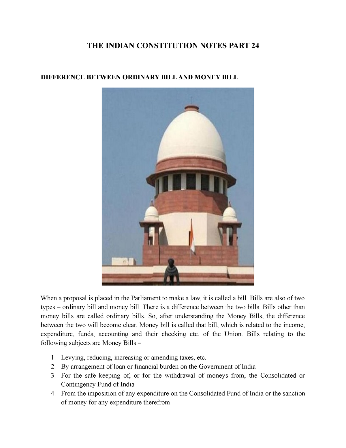 THE Indian Constitution Notes PART 24 - THE INDIAN CONSTITUTION NOTES ...