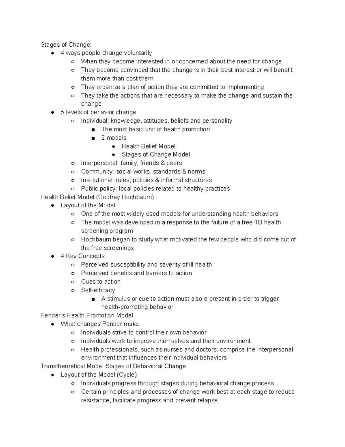 KPE425 Exam 3 Study Guide - Stages of Change: 4 ways people change ...