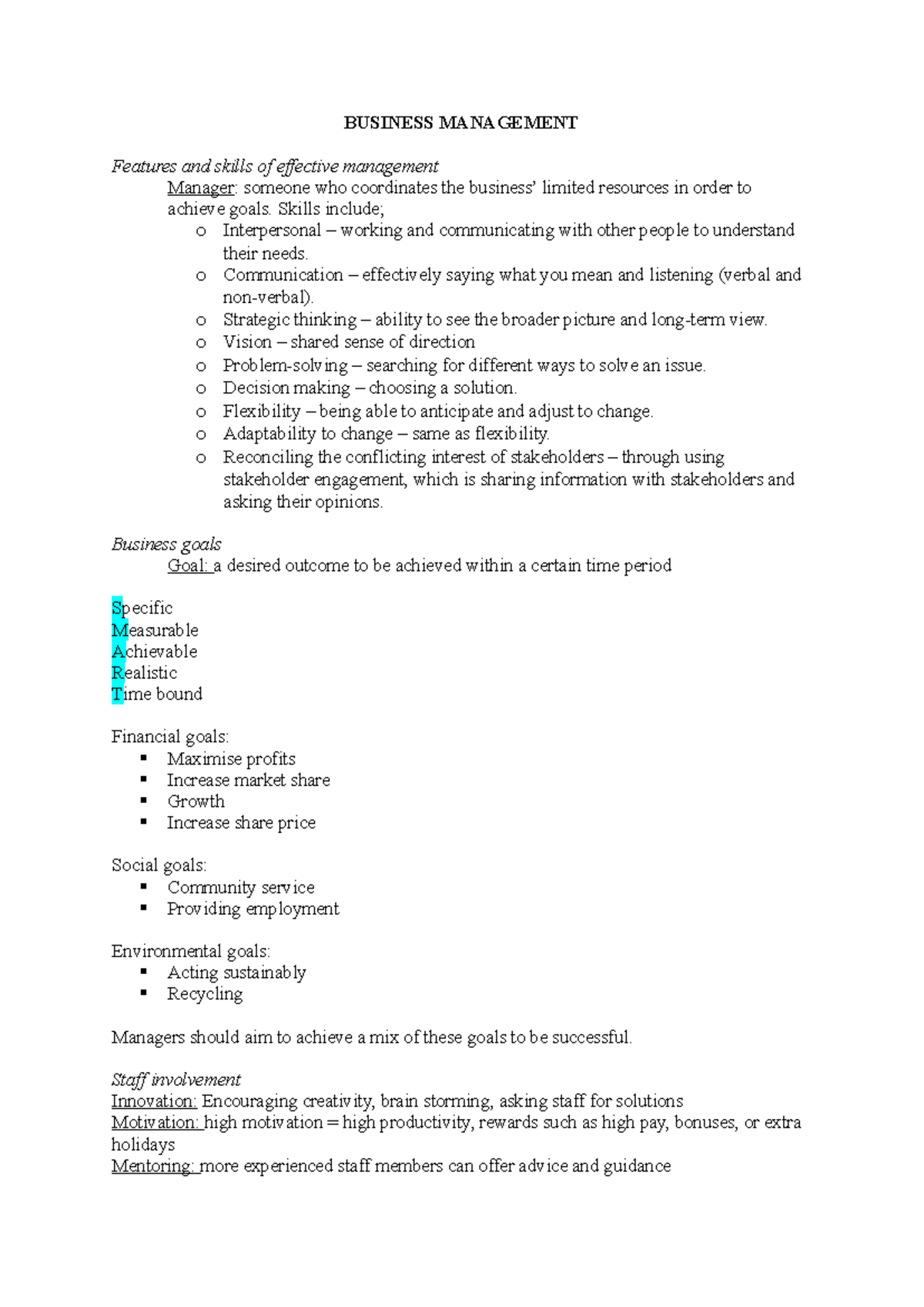 Business Management - BUSINESS MANAGEMENT Features and skills of ...