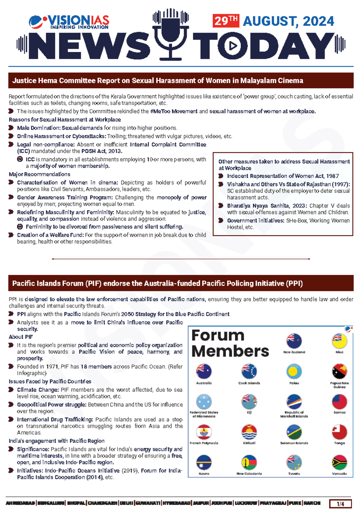 Vision IAS Daily Current Affairs 29 August 2024 - PPI is designed to ...