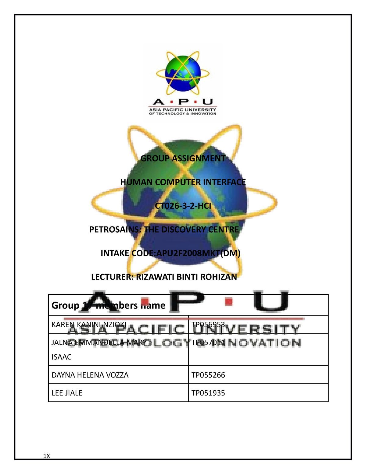 hci group assignment submission