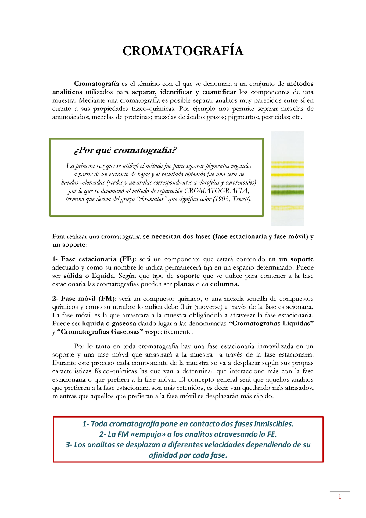 Cromatografía - CROMATOGRAFÍA Cromatografía Es El Término Con El Que Se ...