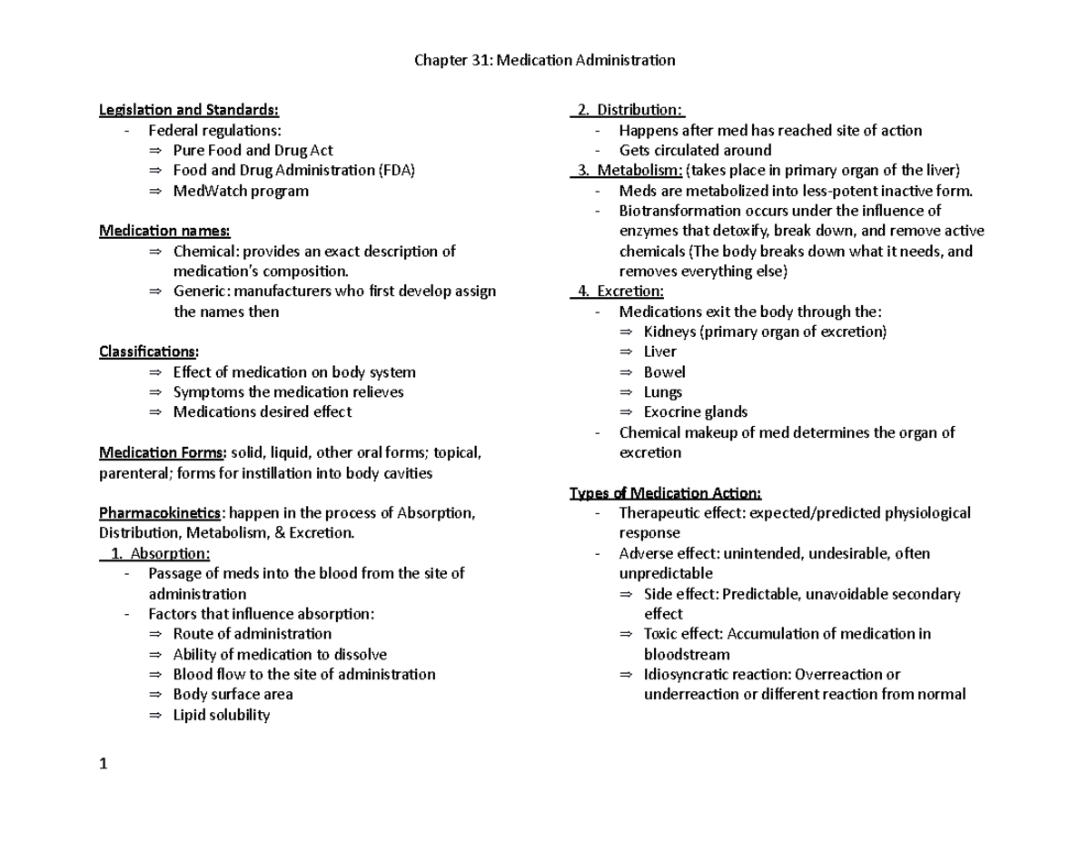 Funds Medication Administration - Legislation and Standards: - Federal ...