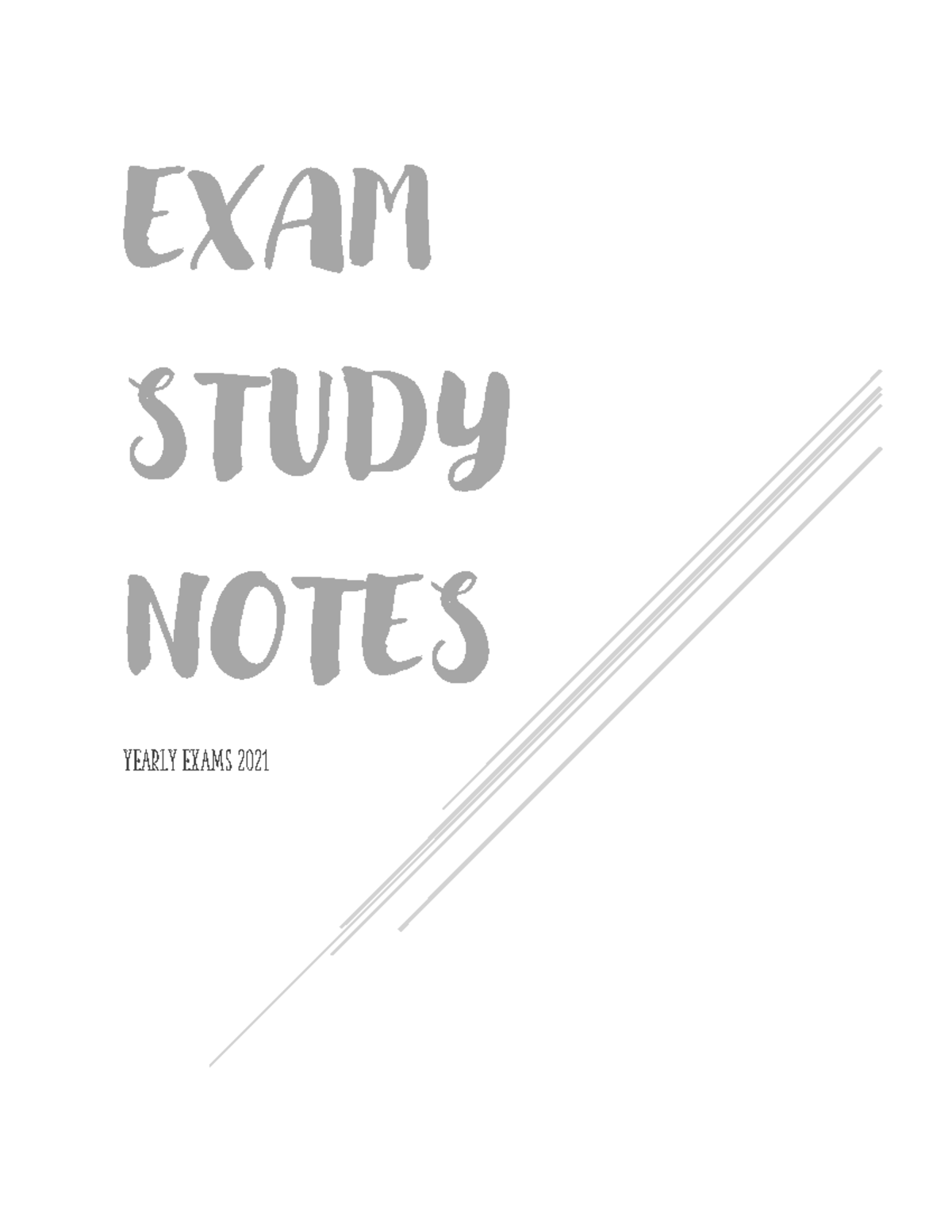 EXAM Study Notes PDF - EXAM STUDY NOTES Yearly exams 2021 Chemistry ...