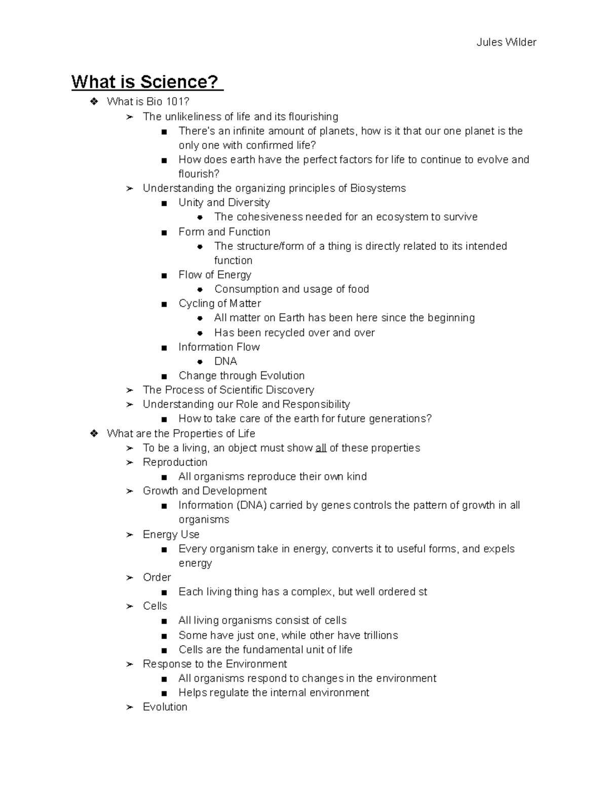 Bio Study Guide - Lecture notes All Lectures - What is Science? What is ...