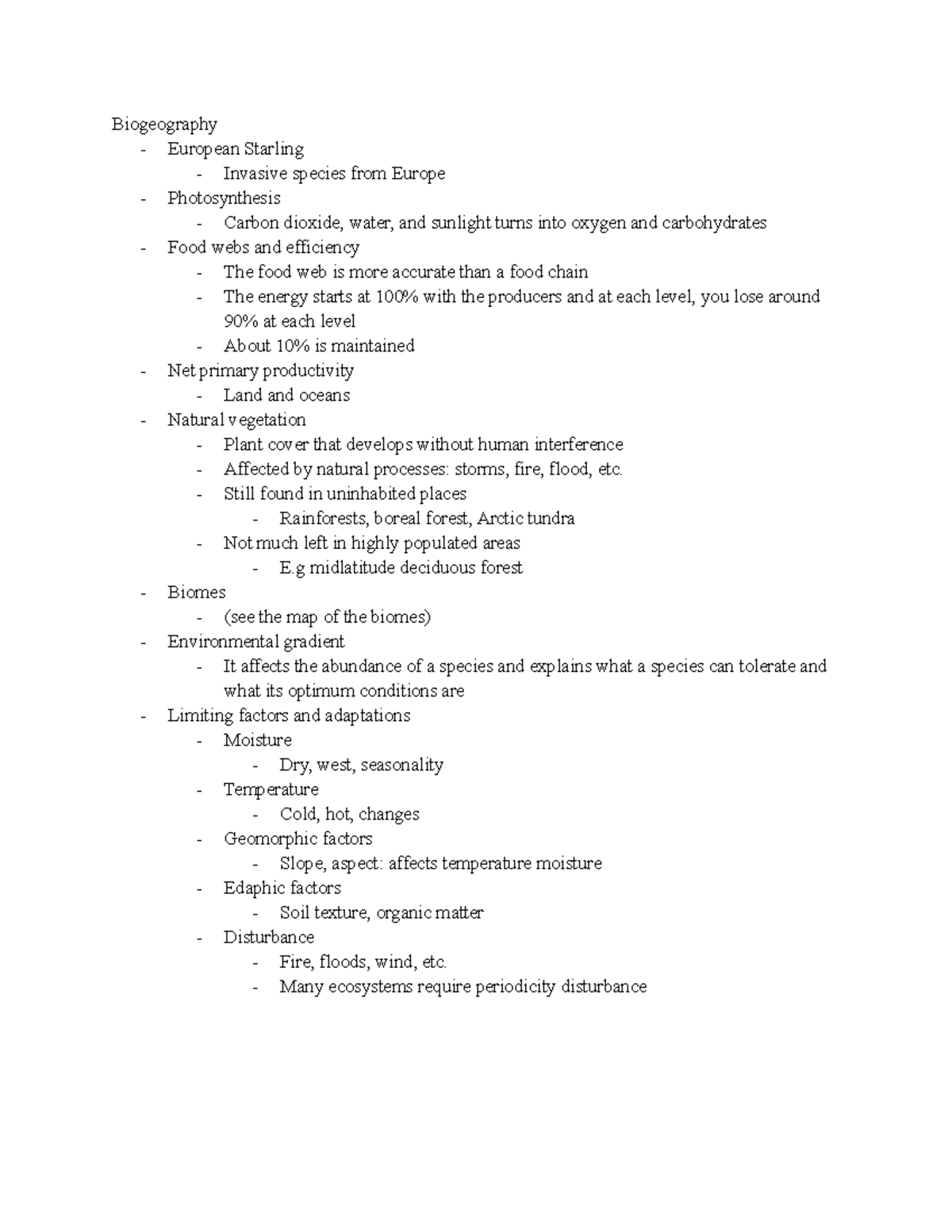 Biogeography - Intro Geo Class Notes - Biogeography - European Starling ...