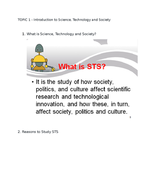 Reviewer Science Technology and Society Prelims Exam 1 - Reviewer ...