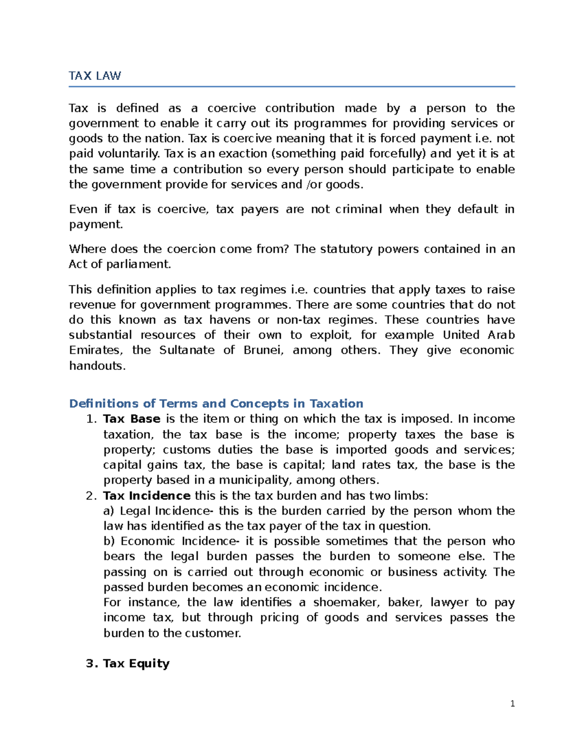 tax-law-notes-law-of-taxes-in-kenya-tax-law-tax-is-defined-as-a
