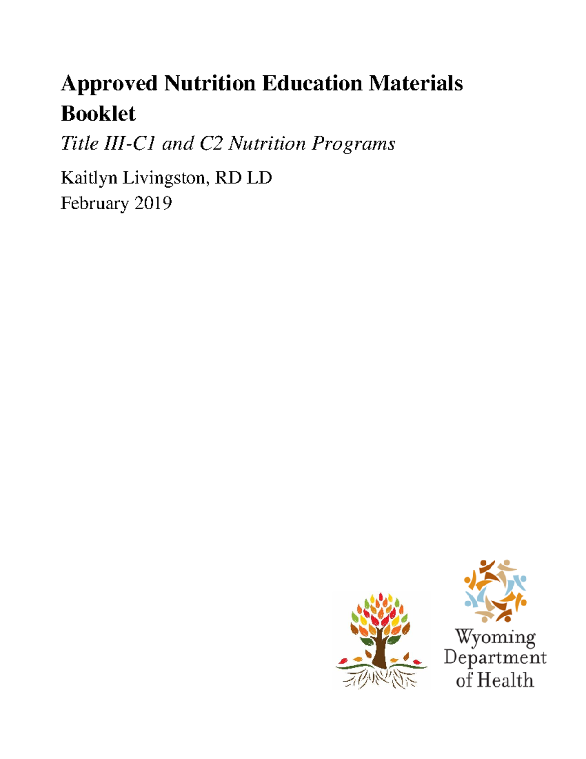 Nutrition Education Approved List with Documents Booklet PDF Approved