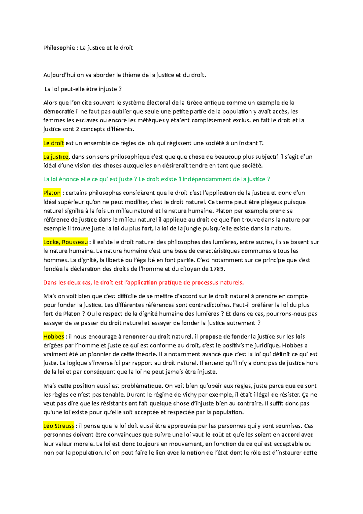 La Justice et le Droit - notion entière - Philosophie : La justice et ...