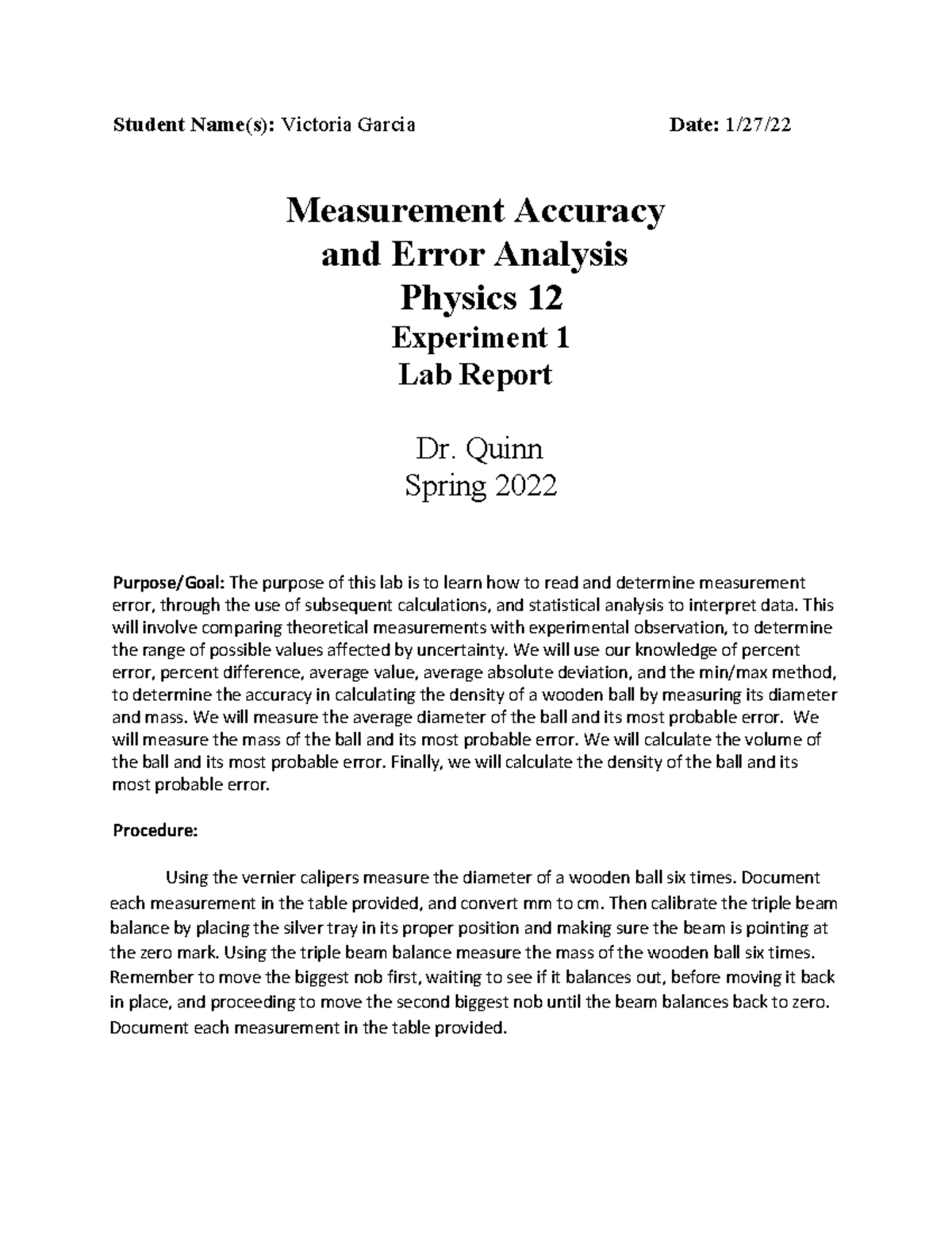 error analysis in physics experiments pdf