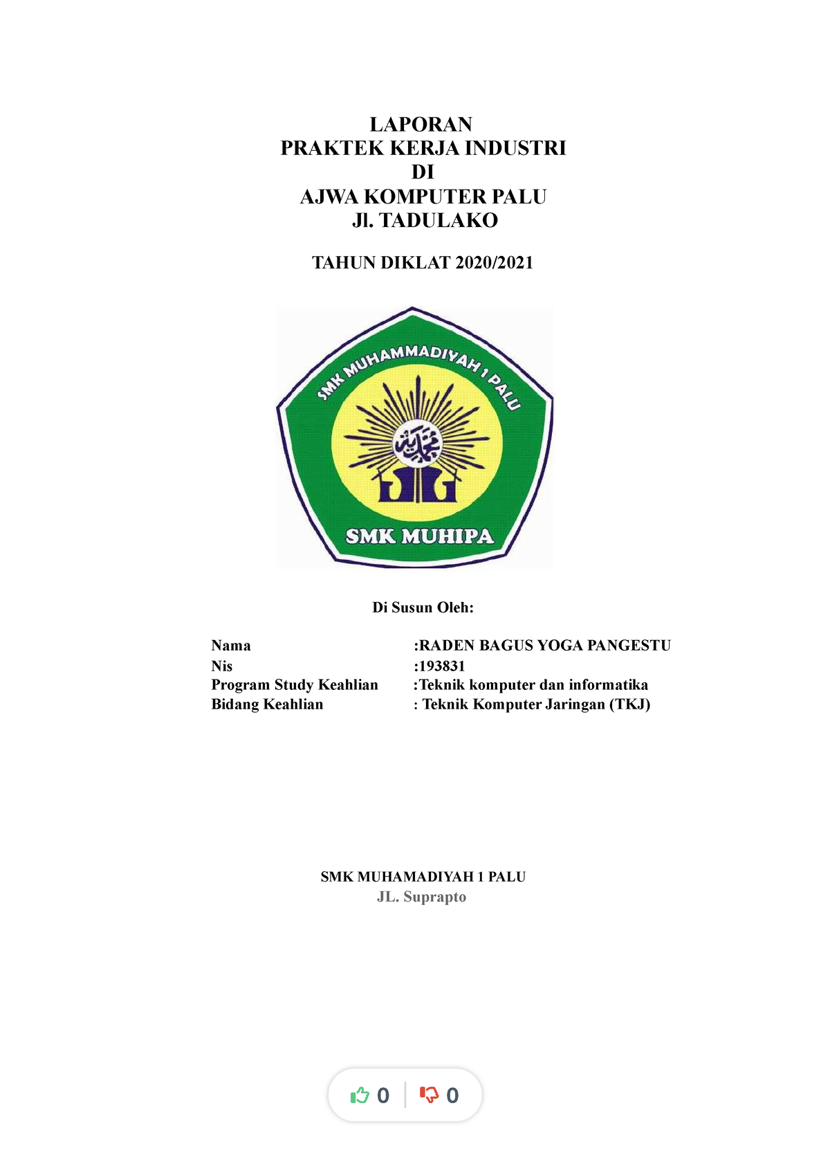 Contoh Laporan Prakerin Smk Tkj Compress Laporan Praktek Kerja Industri Di Ajwa Komputer Palu