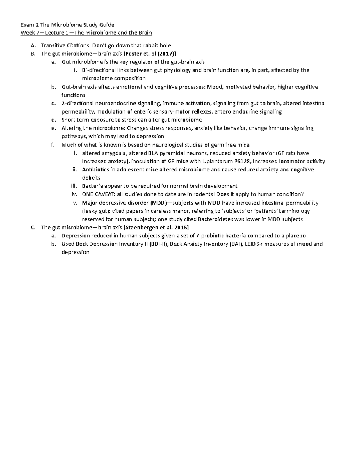 Microbiome Exam 2 Study Guide - Exam 2 The Microbiome Study Guide Week ...