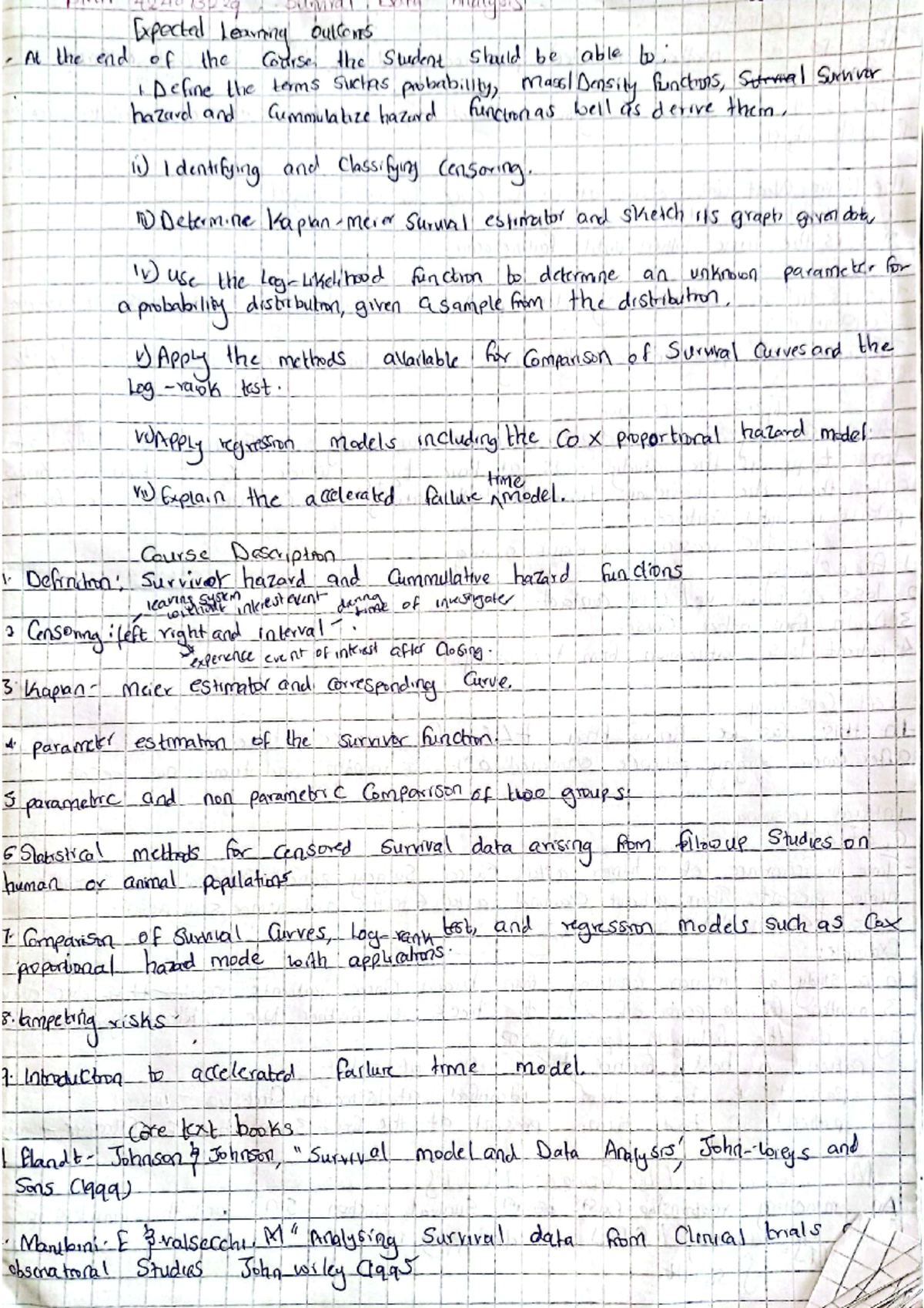 Survival Notes 23 - Actuarial science - Studocu