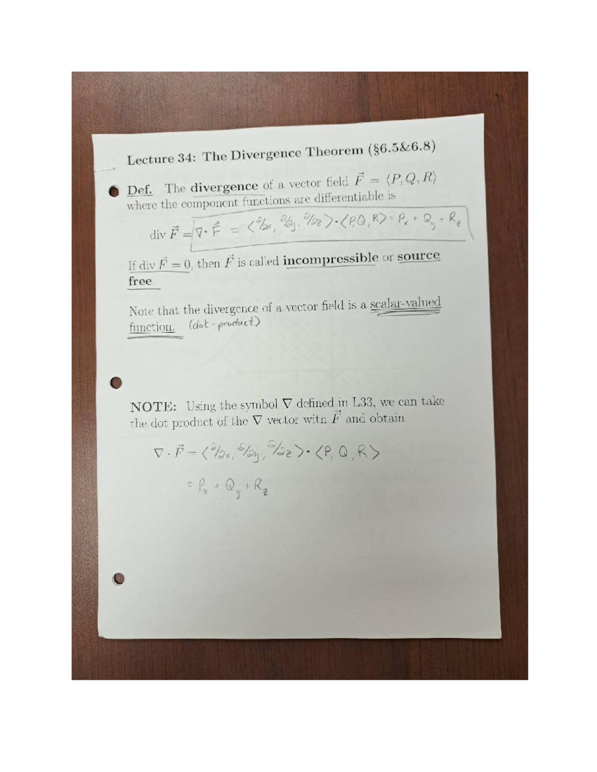 Lecture 34 Notes MAC 2313 - MAC 2313 - Studocu