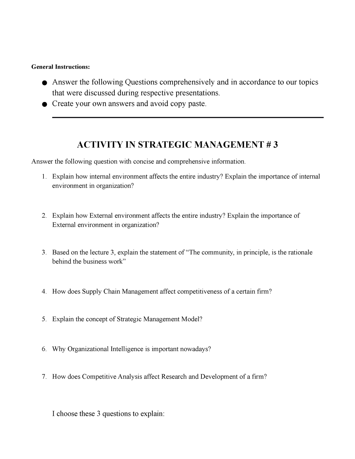 Strama- Activity 3 - General Instructions: Answer the following ...