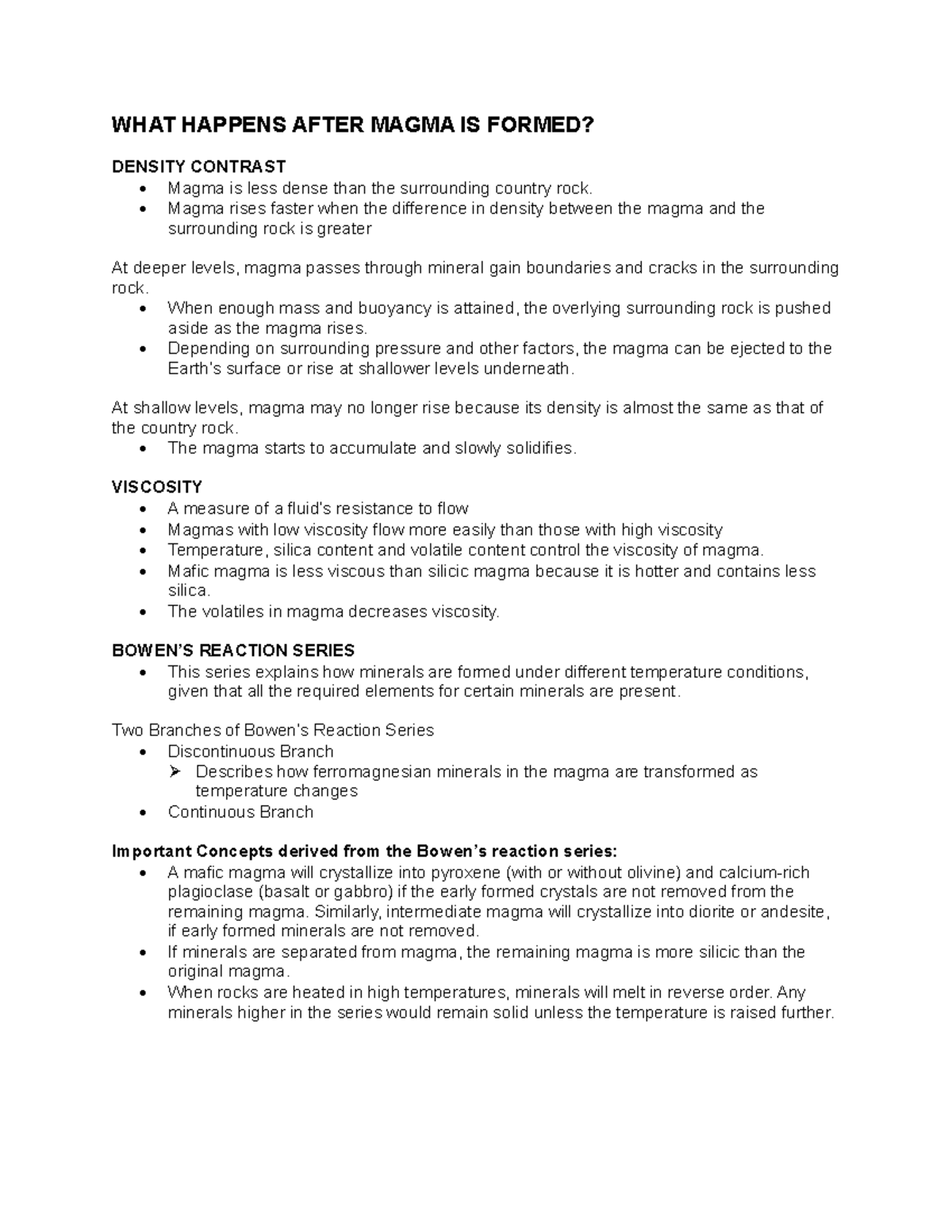 WHAT Happens After Magma IS Formed WHAT HAPPENS AFTER MAGMA IS FORMED