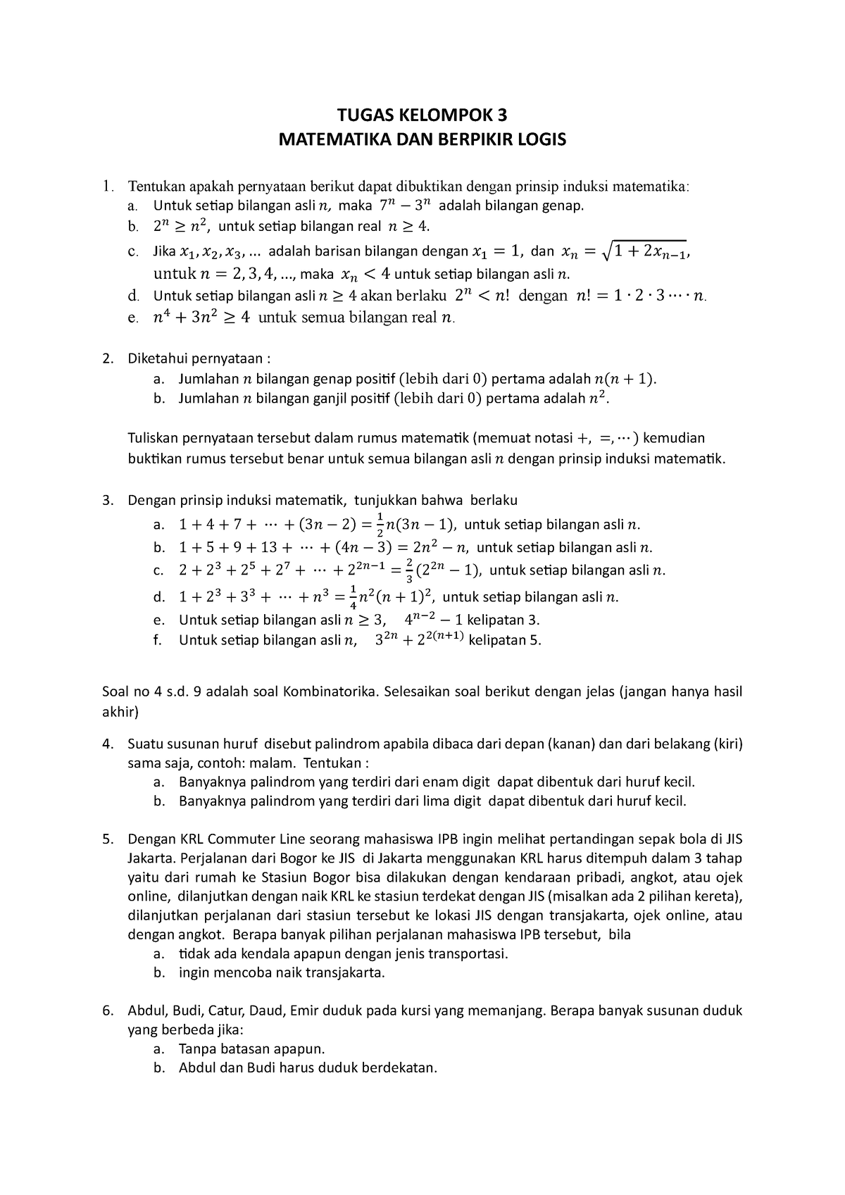 MBL Tugas Kelompok 3 - Hdhshe - TUGAS KELOMPOK 3 MATEMATIKA DAN ...