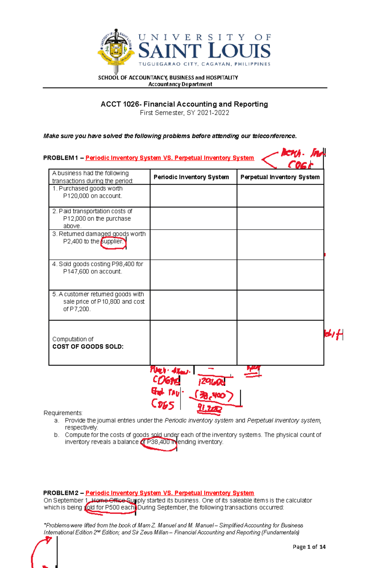 Lesson6AccountingforMerchandisingBusinessPart2Answer Key ACCT
