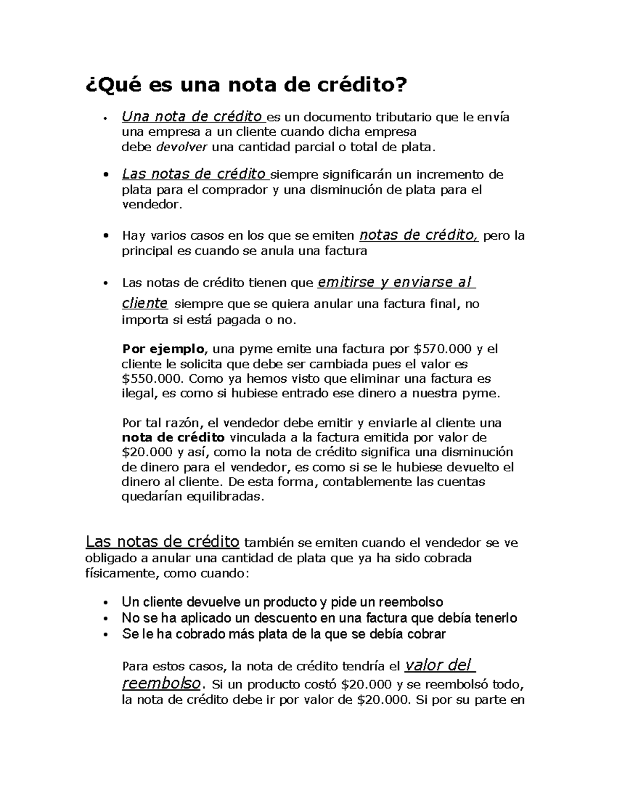 Qué Es Una Nota De Crédito ¿qué Es Una Nota De Crédito Una Nota De Crédito Es Un Documento