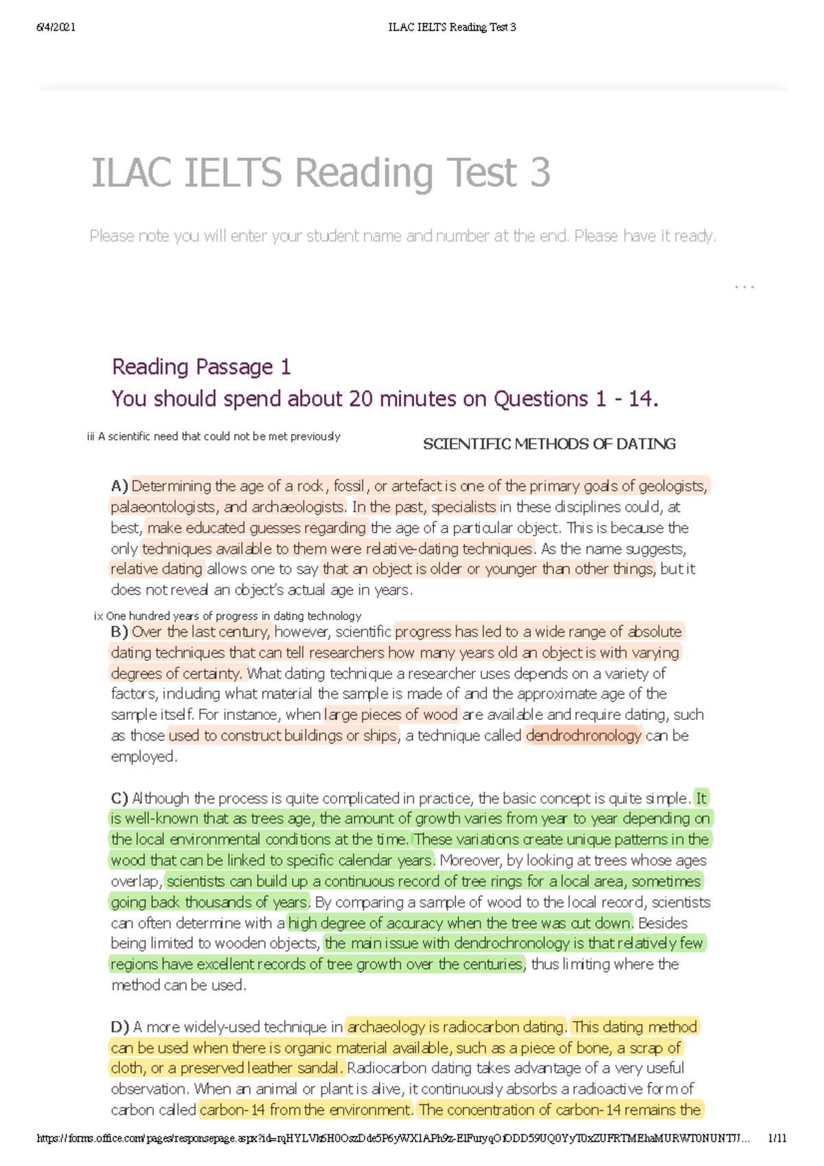 ILAC Ielts Reading Test 3 Part 1 - ILAC IELTS Reading Test 3 Please ...