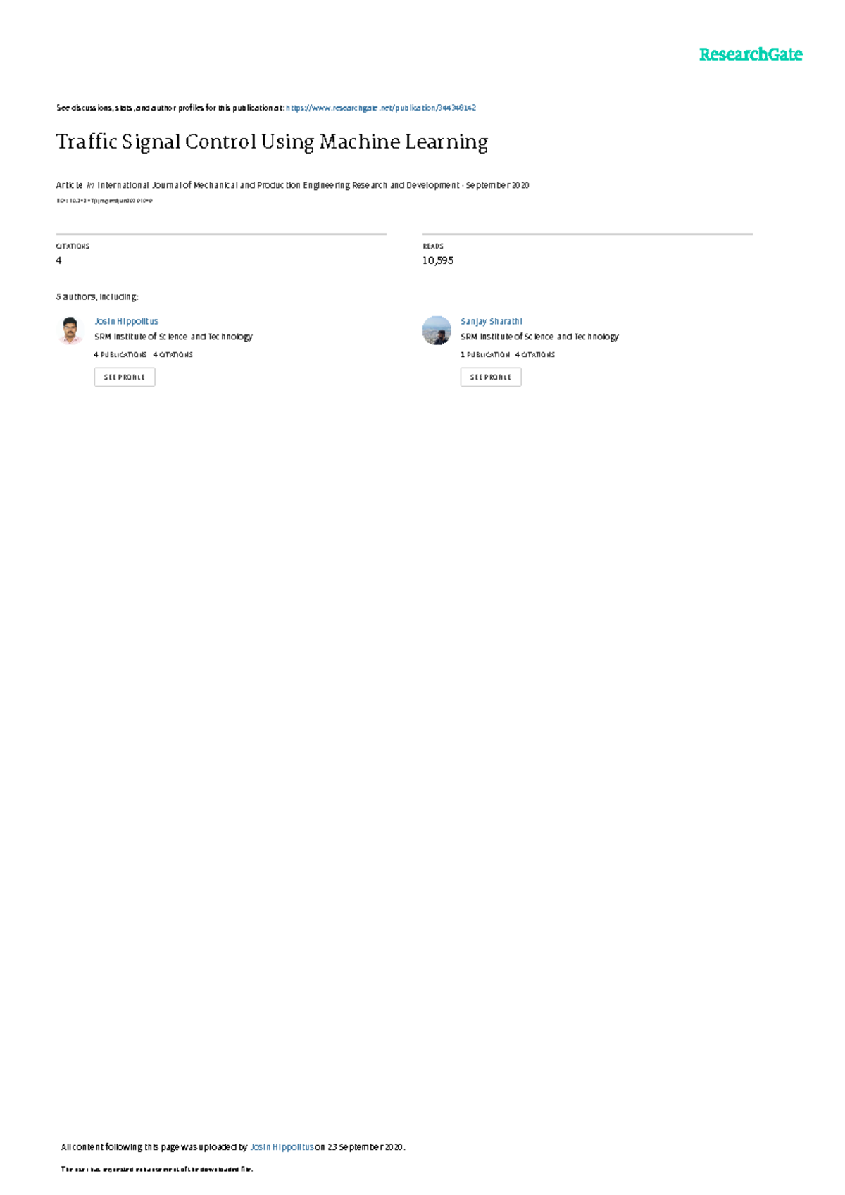 Traffic rp - ertt - See discussions, stats, and author profiles for ...