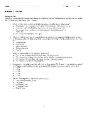 Lab Practical 1 identification List - BIO 203 Practical Exam #1 ...