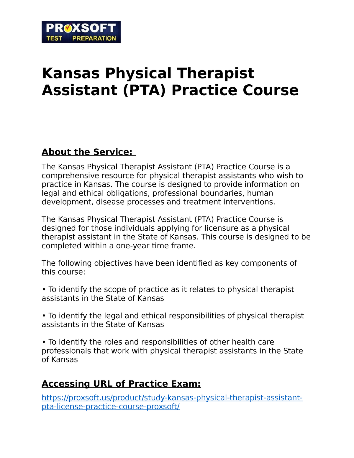 Kansas Physical Therapist Assistant PTA Practice Course The Course   Thumb 1200 1553 