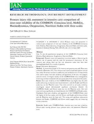 Predicting the Risk for Hospital-Acquired Pressure Ulcers in Critical ...