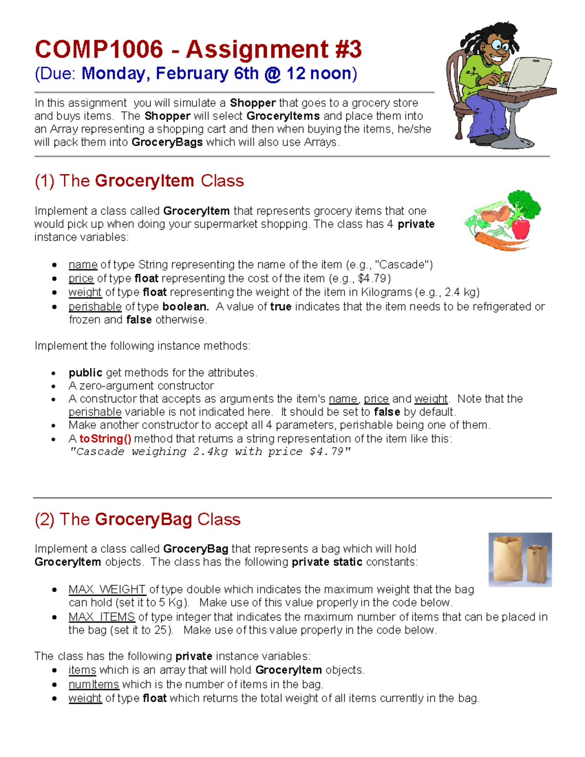 COMP1006 A3 W2017 - Assignment 3 specifications. COMP 1006/1406. Mark ...