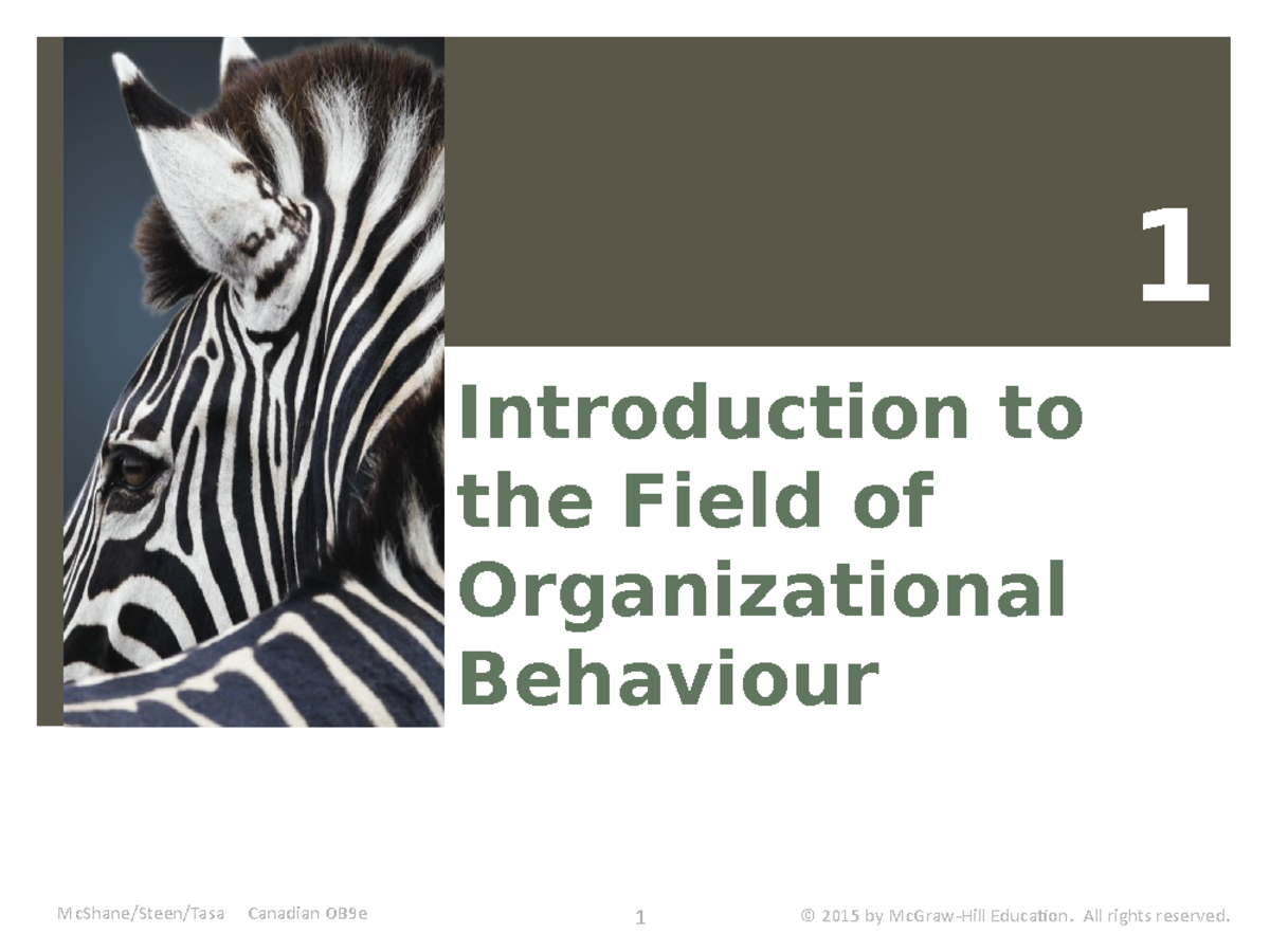 Lecture slides, lecture ch1 - 1 Introduction to the Field of ...