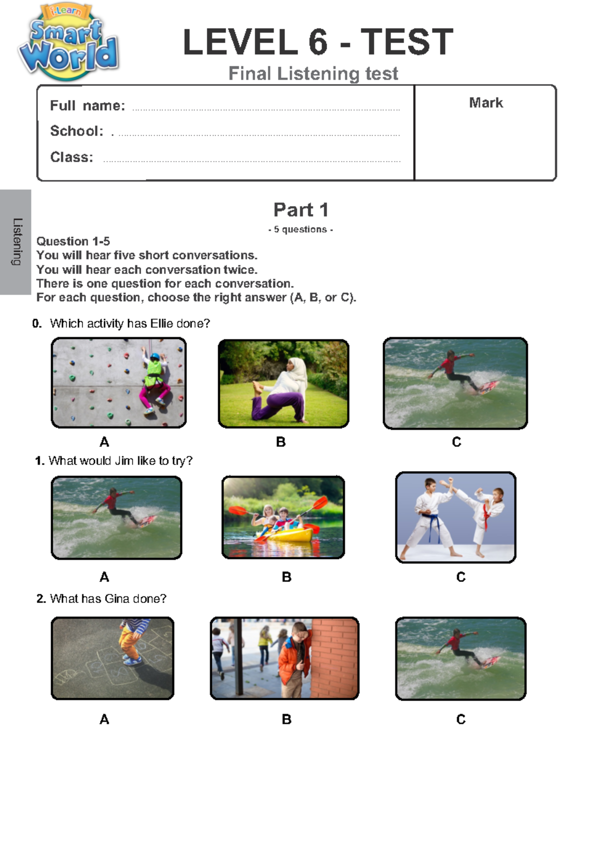 volume 6 test 6 listening answers