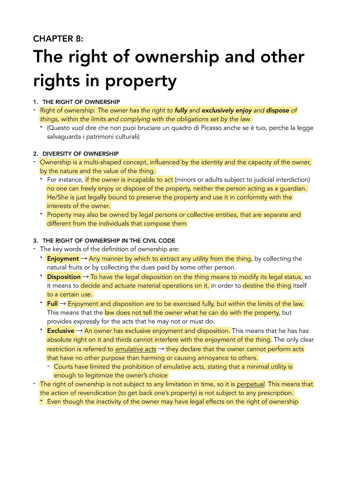 Chapter 8 - The Right Of Ownership And Other Rights In Property ...