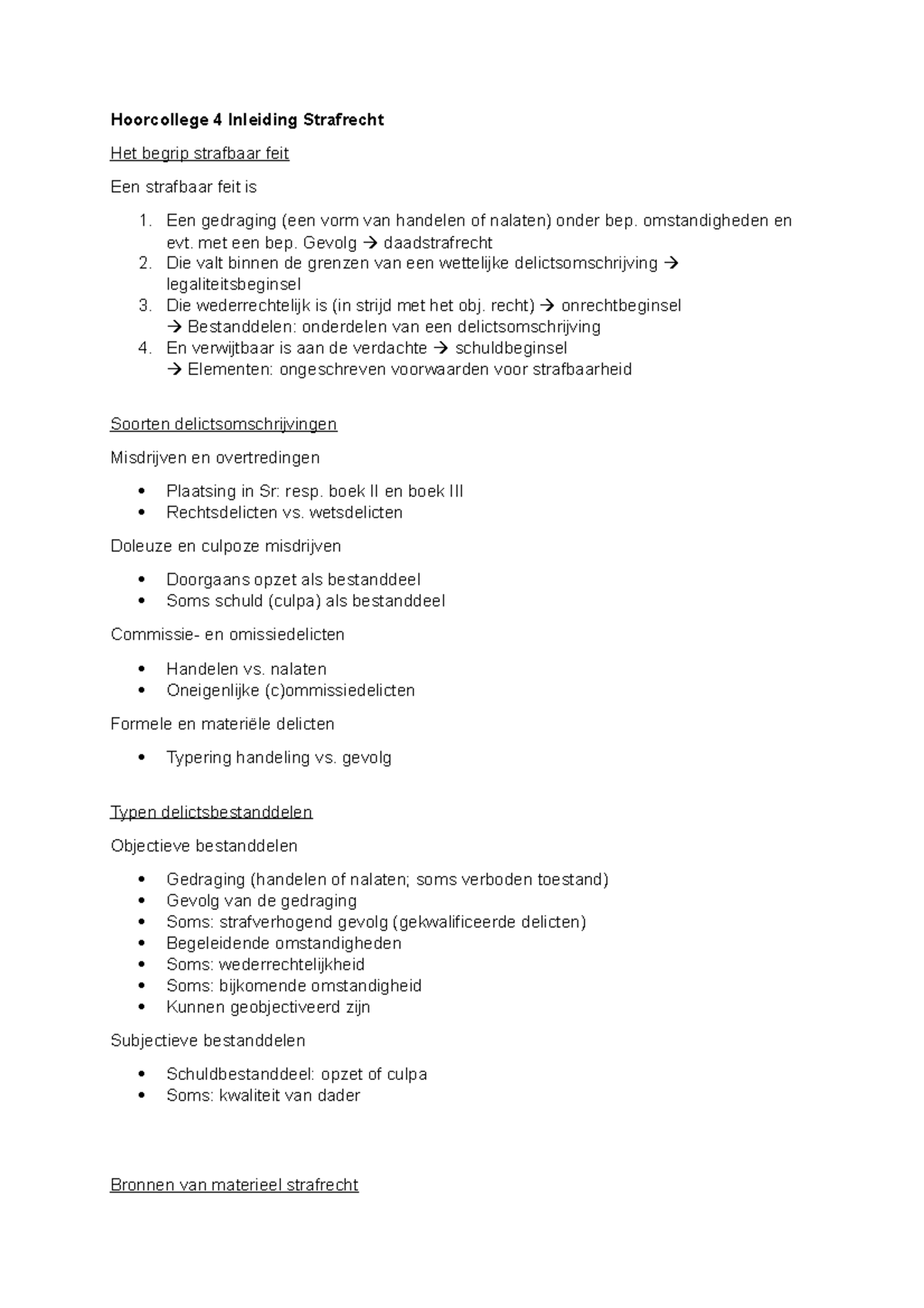 HC4 Inleiding Strafrecht - Hoorcollege 4 Inleiding Strafrecht Het ...