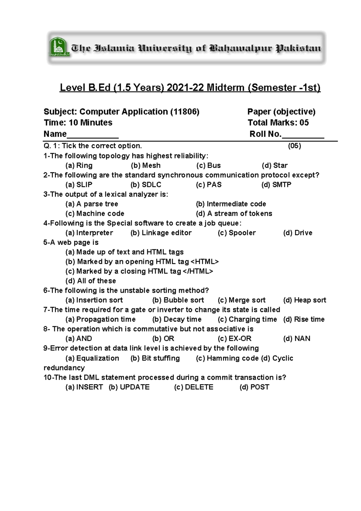 11806-converted - 1st semester notes - Level B (1 Years) 2021-22 ...