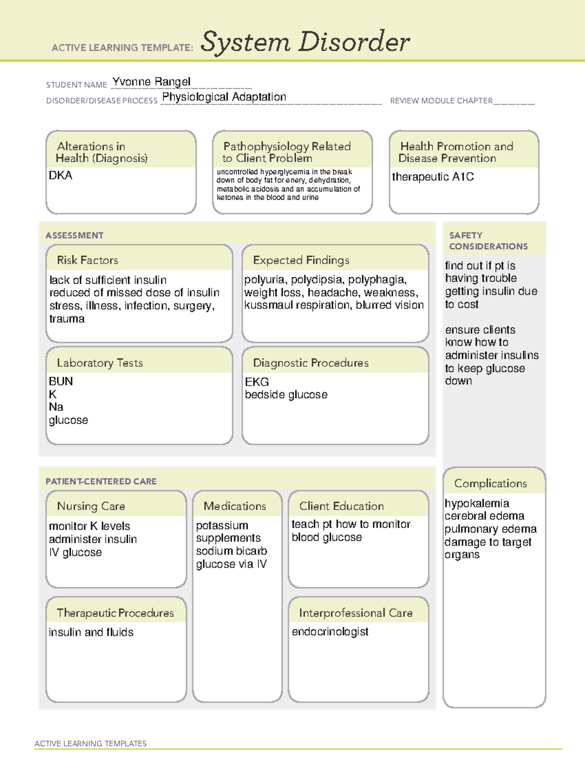 Ati part b 4 - ati - ACTIVE LEARNING TEMPLATES System Disorder STUDENT ...