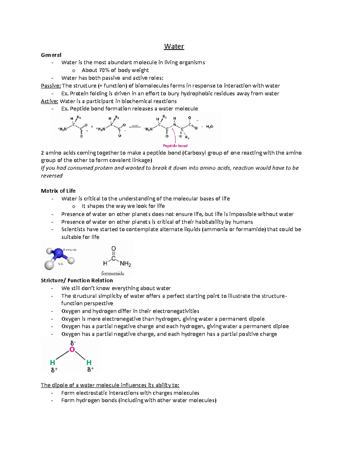BMSC mod 2 Lecture notes from biomolecules module 2 with Scott Naper