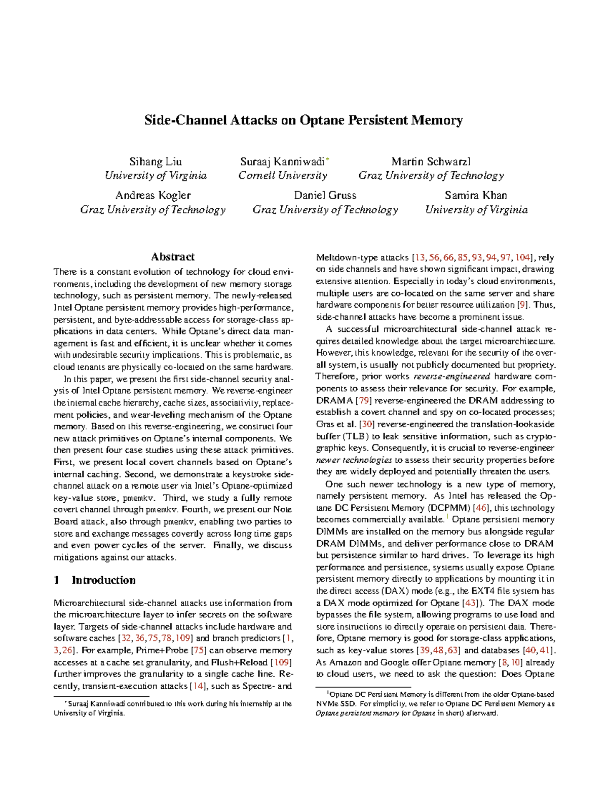 Side-Channel Attacks on Optane Persistent Memory - The newly-released ...