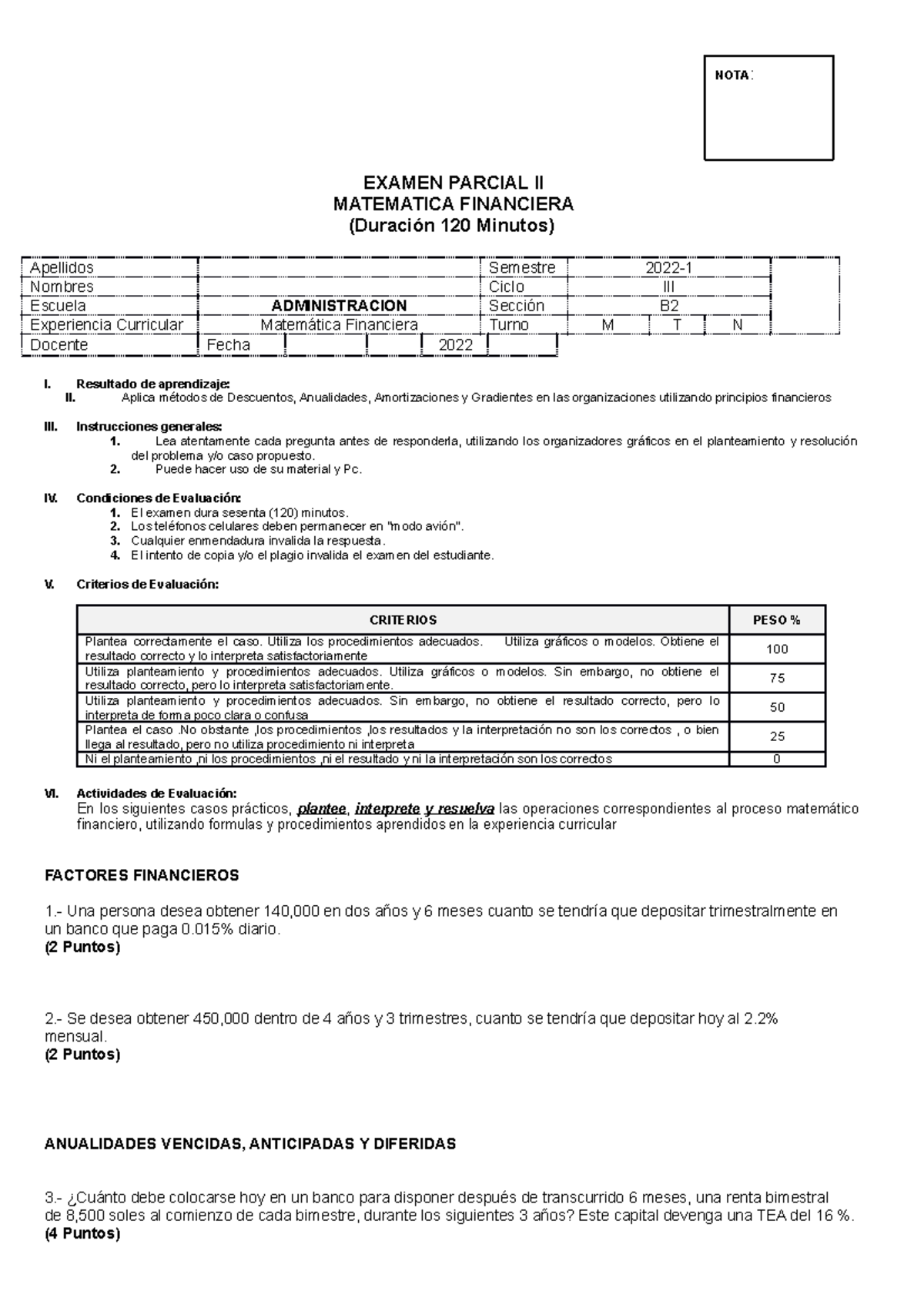 0000000000000000000000 - EXAMEN PARCIAL II MATEMATICA FINANCIERA ...