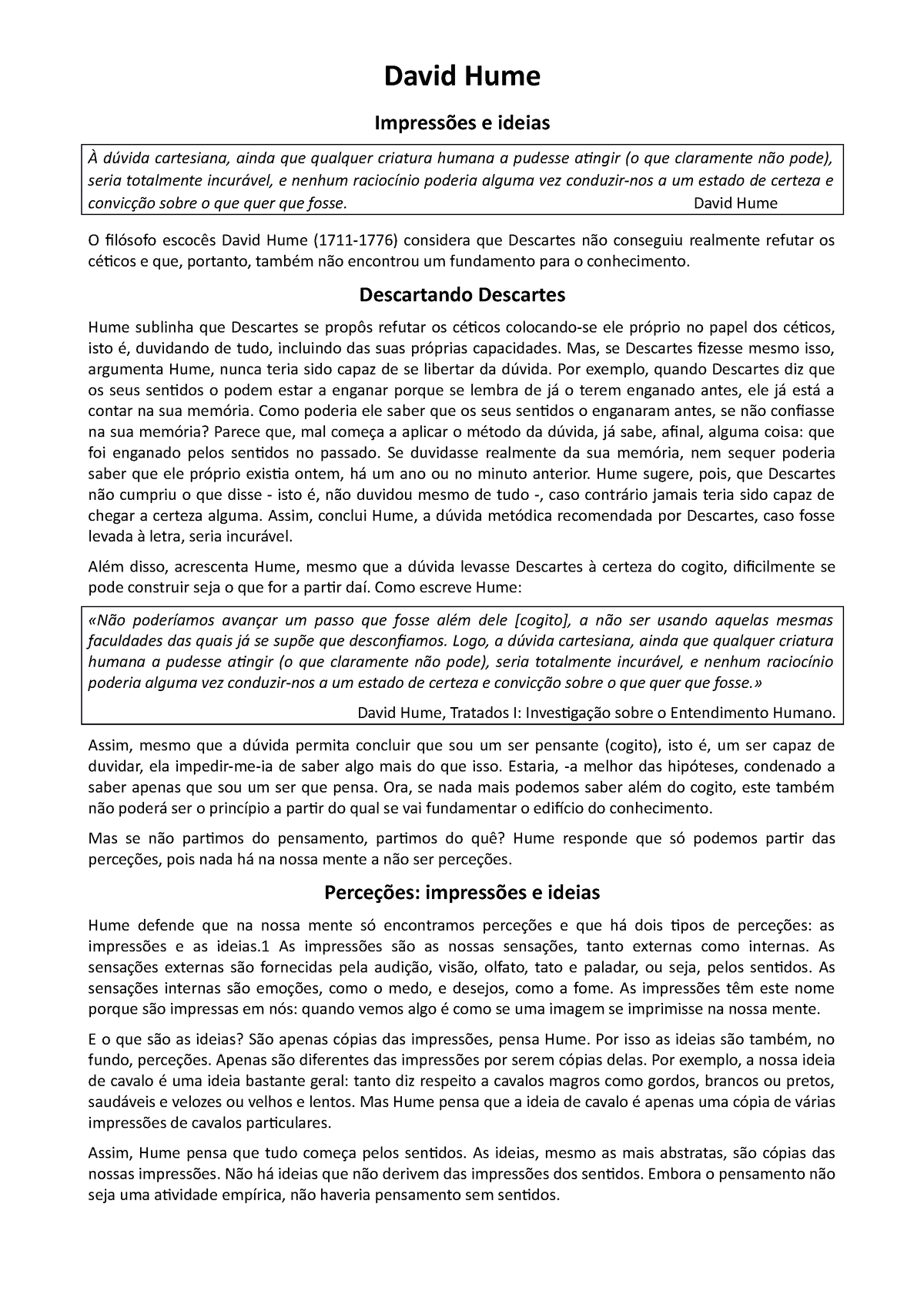 Texto De Apoio Problema Da Causalidade E Problema Da Indução - David ...