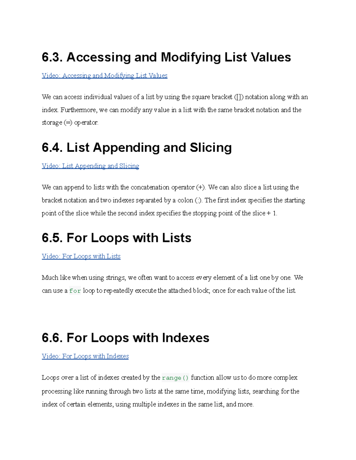 Python 9 - 6. Accessing and Modifying List Values Video: Accessing and ...