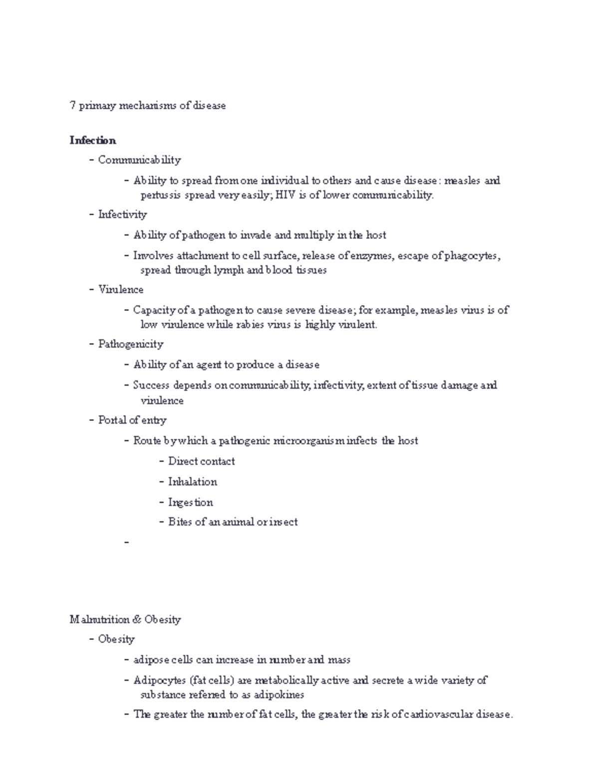 Copy of 7 primary mechanisms of disease - 7 primary mechanisms of ...