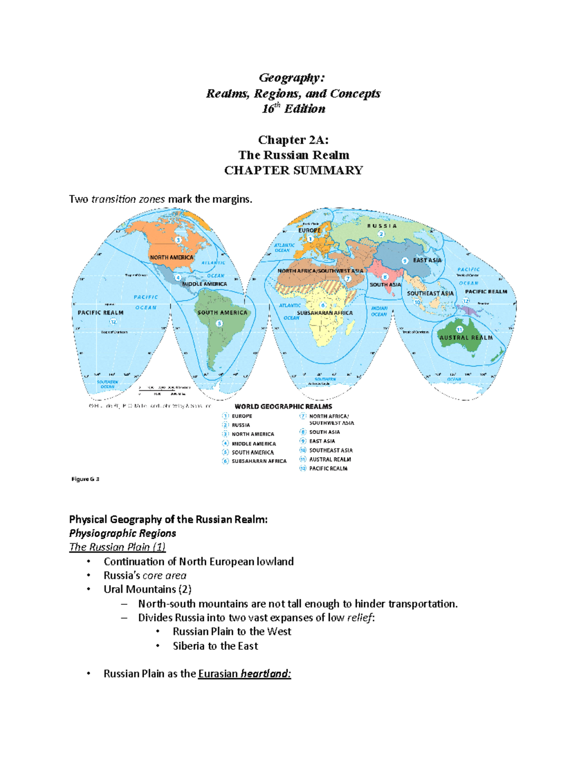 Geographychapter 6 part 1 russian realm summary Geography Realms