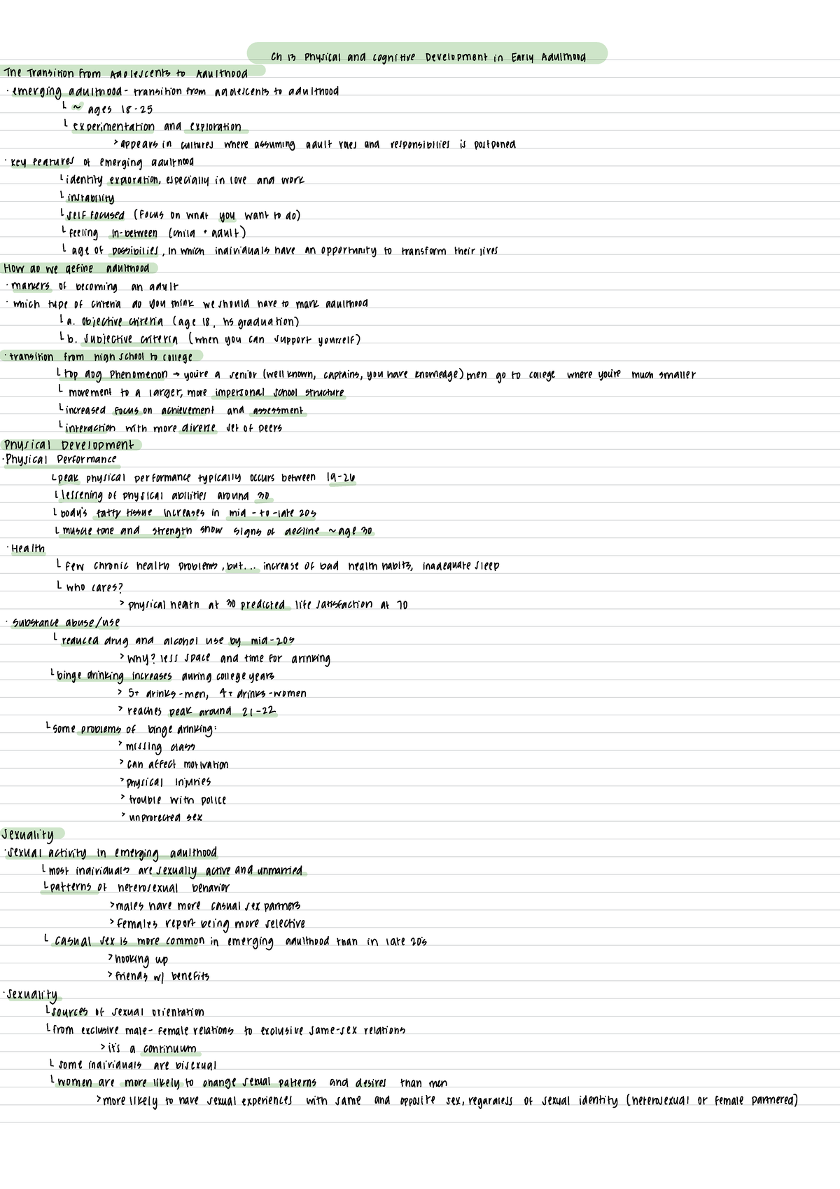 Ch 13: Physical and Cognitive Development in Early Adulthood - Ch 13 ...
